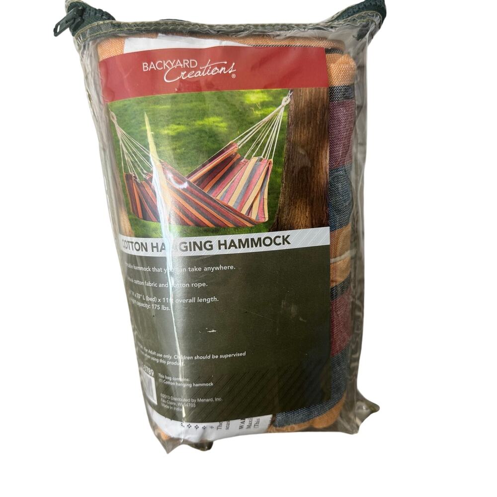 NWT Hammock Backyard Creations Outdoors Relax Beach Pool Boho Hippie Striped